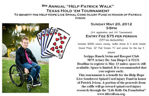 'HELP PATRICK WALK' POKER TOURNEY ON SUNDAY!